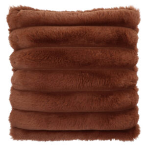 Daan Kromhout - Sierkussen - Kussen - Bont Look - Montana - Fur Look - Bruin - Stripe - 45x45cm