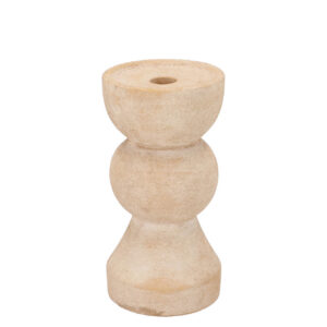 Daan Kromhout - Kaarsenhouder - Kandelaar - Florence - Goud - Wit - Keramiek - Cementlook - 21 cm