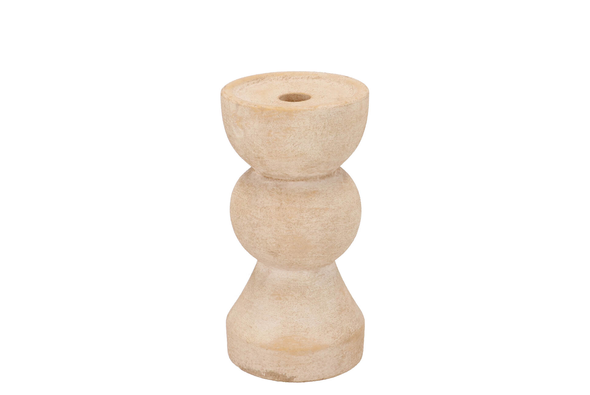 Daan Kromhout - Kaarsenhouder - Kandelaar - Florence - Goud - Wit - Keramiek - Cementlook - 21 cm