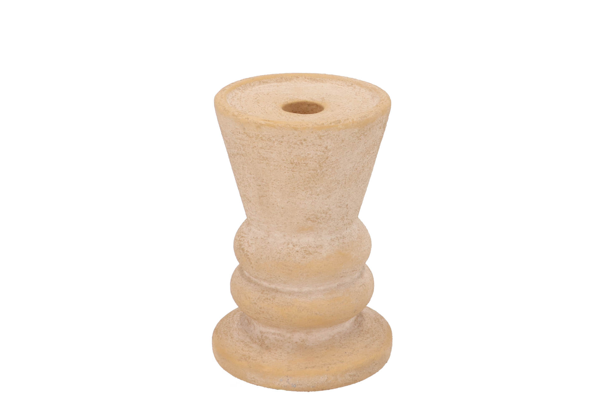 Daan Kromhout - Kaarsenhouder - Kandelaar - Florence - Goud - Wit - Keramiek - Cementlook - 10x16 cm
