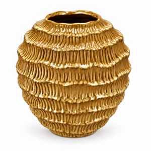 Daan Kromhout - Vaas - Goud - Structure - Bol - Quinty - 26x26cm