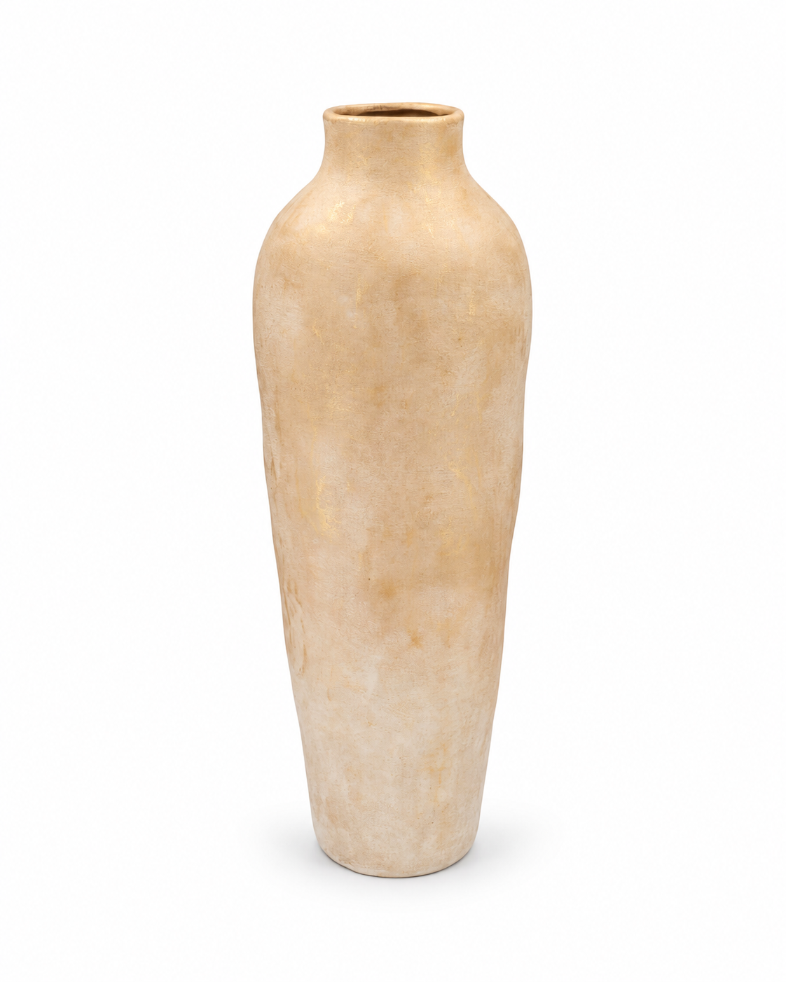 Daan Kromhout- Vaas - Keramiek - Robuust - Handgemaakt - Florence - Antique Wit-Goud - 16x48cm