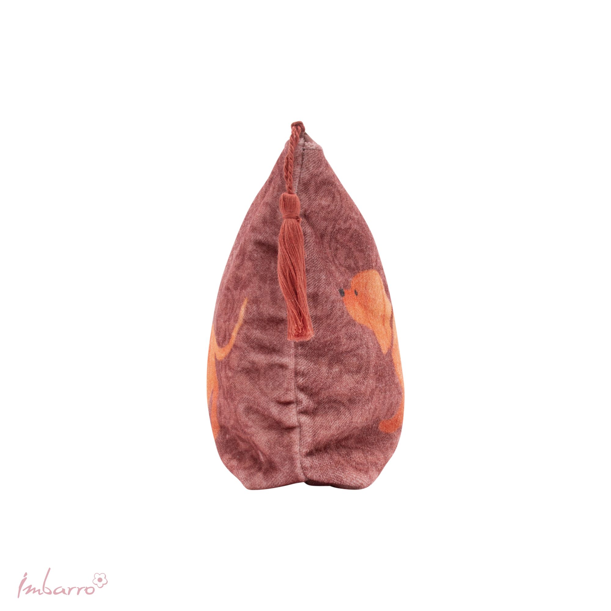 Imbarro - Pouch - Beautybag - Toilettas - Dash - Teckel - Velvet - 20x30 - Afbeelding 2
