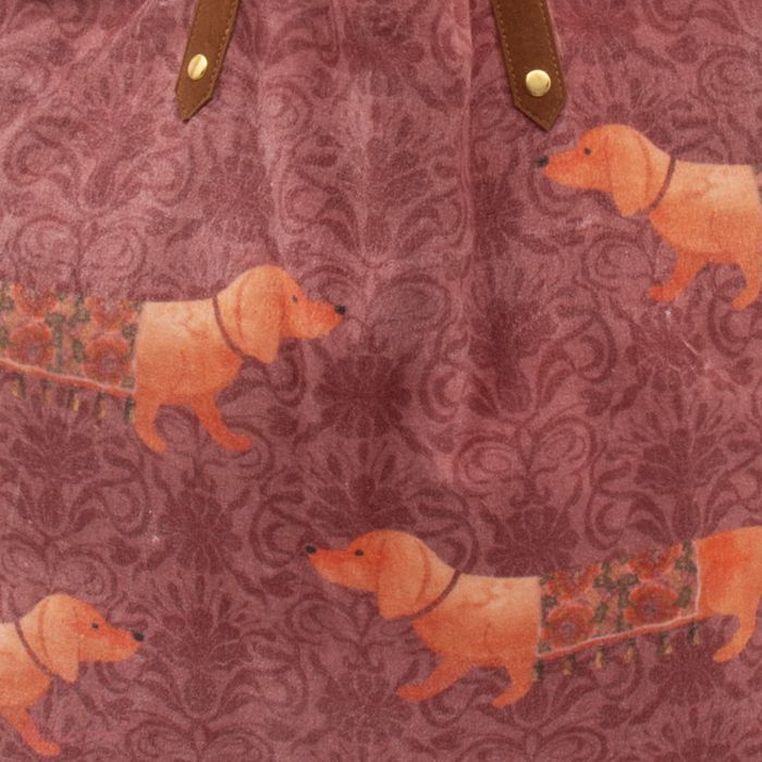 Imbarro - Shopper - Tas - Teckel - Dash - 50x50 - Katoen - Velvet - Multifunctioneel - Afbeelding 3