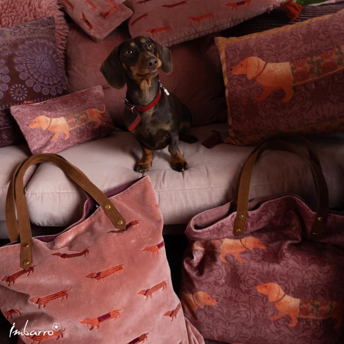 Imbarro - Shopper - Tas - Teckel - Dash - 50x50 - Katoen - Velvet - Multifunctioneel - Afbeelding 4