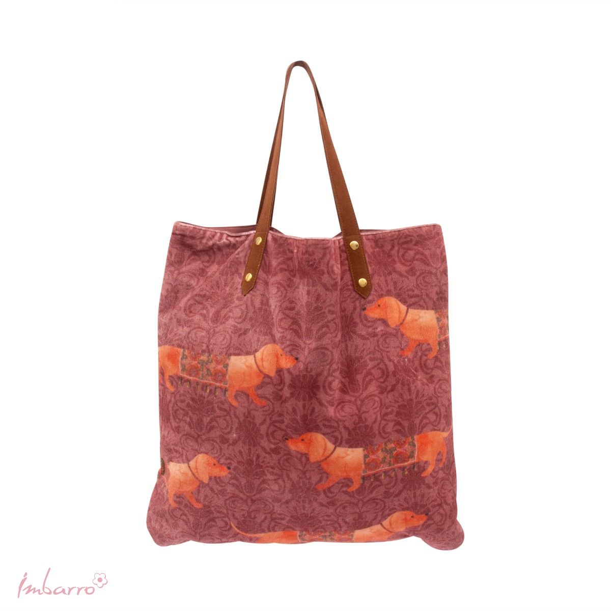 Imbarro - Shopper - Tas - Teckel - Dash - 50x50 - Katoen - Velvet - Multifunctioneel