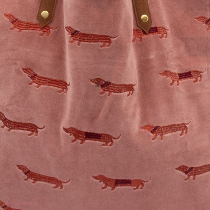 Imbarro - Shopper - Tas - Noble - Teckel - Hond - katoen - Velvet - 50x50cm - Afbeelding 4