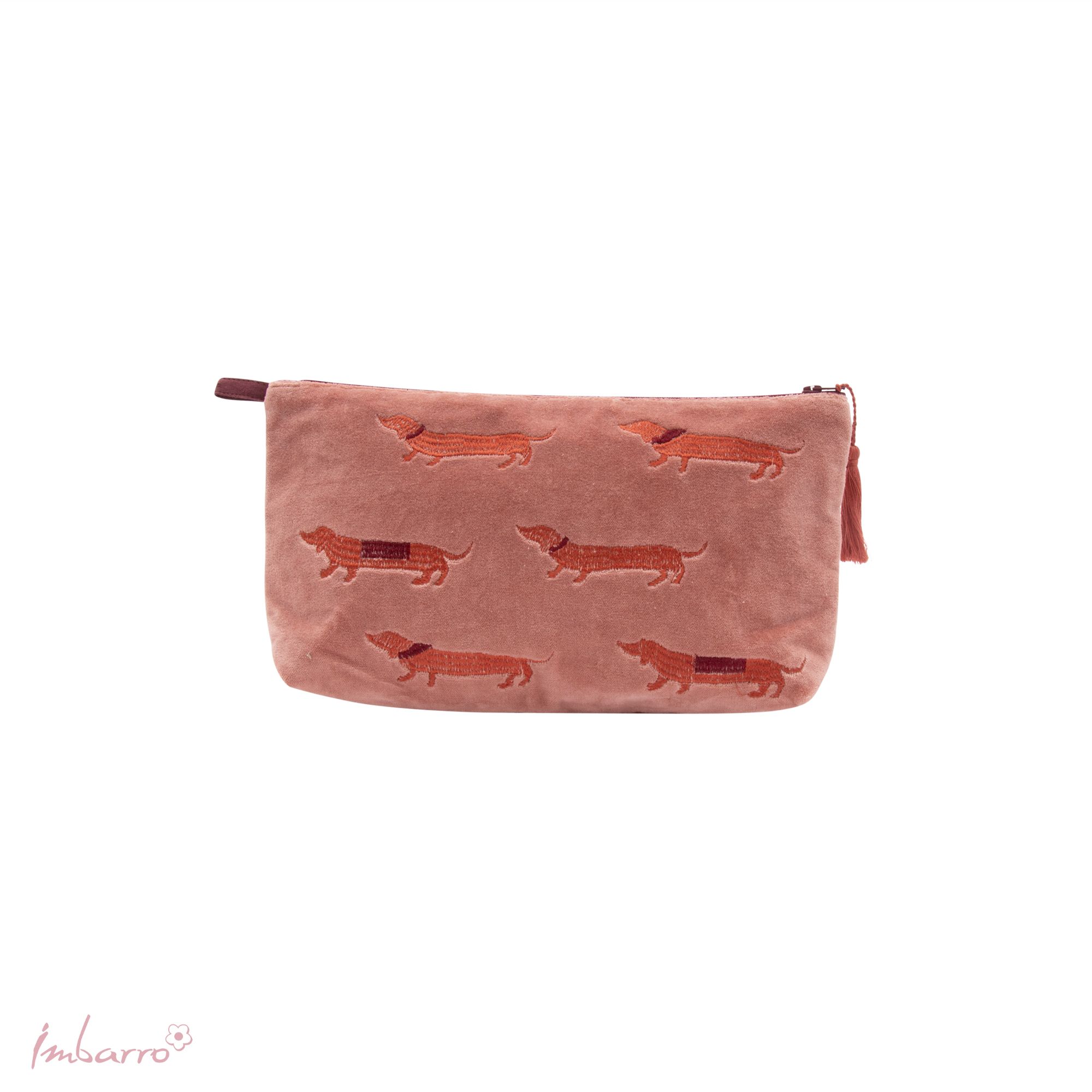 Imbarro - Pouch - Beautybag - Toilettas - Noble - Teckel - Velvet - 20x30