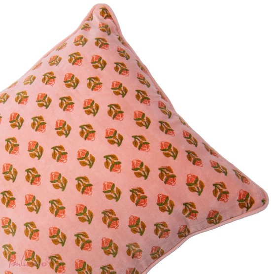 Imbarro - Sierkussen - Kussen - Lovely flowers - Velours - 50 x 50 cm - Afbeelding 2