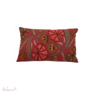 Imbarro - Sierkussen - Kussen - Isotta - Katoen - Hand geborduurd - 30x50cm - Terra - Roze