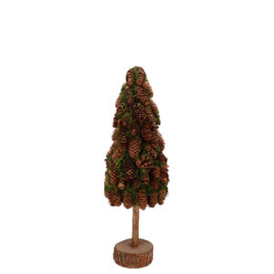 Daan Kromhout - Decoratieve Kerstboom - Boom - Kerstdecoratie - Met Dennenappels - 12 x 30 cm
