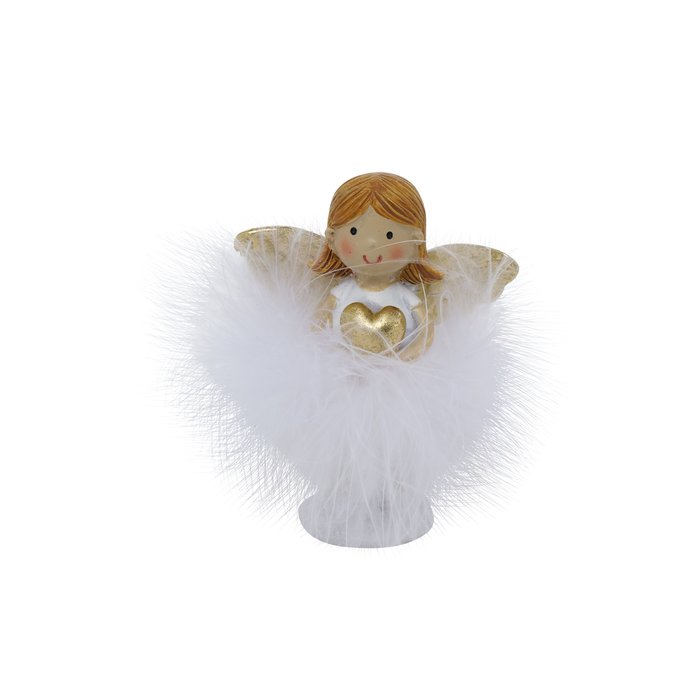 Boltze - Decoratief - Beeldjes - Set van 4 - Engel - Zilver en Goud - 7x6cm - Kerst - Figuur - Afbeelding 8