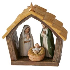 Boltze - Kerststal - Kribbe - Polyresin - Handbeschilderd - 15.5x6.5x15cm - Kerst