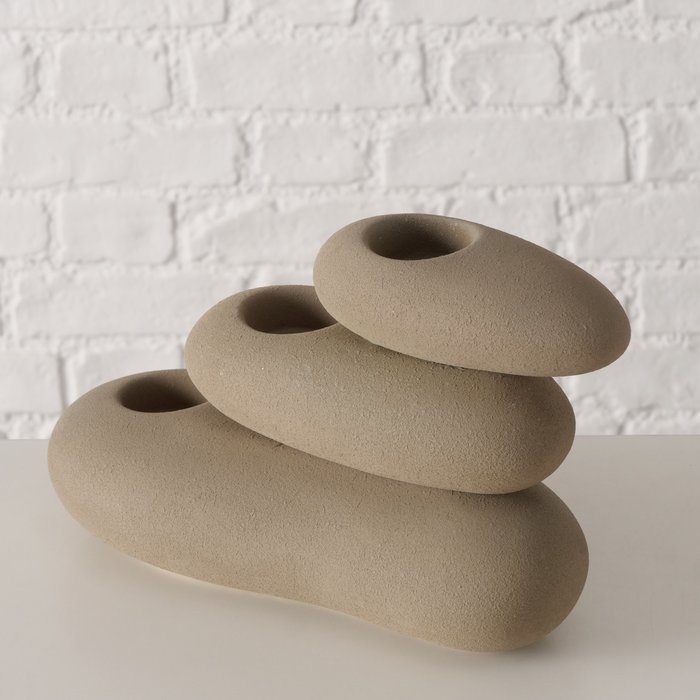 Boltze - Waxinelichthouder - Kaarsenhouder - Stenen - Keien - 26 x 11 x 16cm - Aardewerk - Afbeelding 4